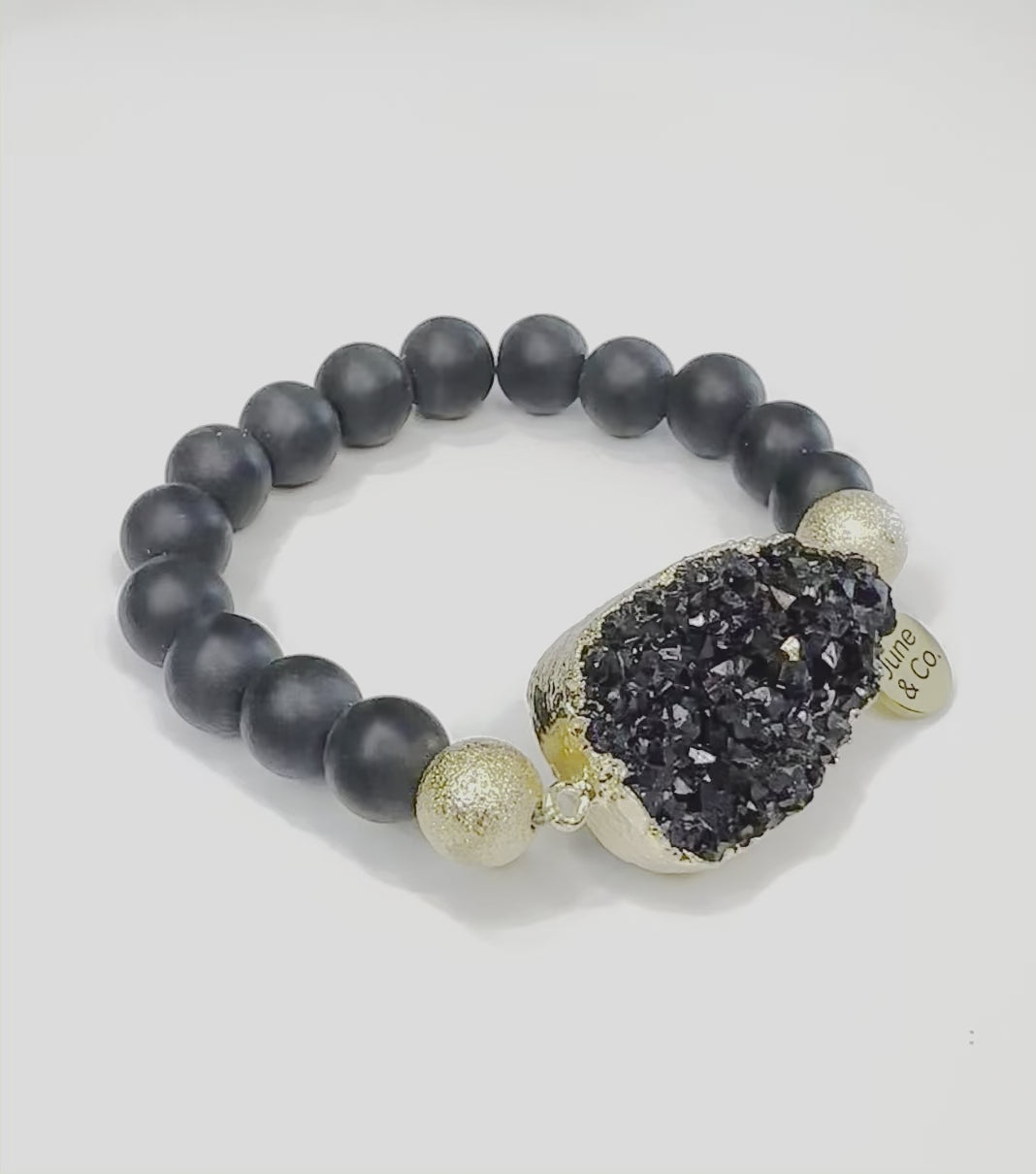 Load and play video in Gallery viewer, Raven Druzy Bracelet
